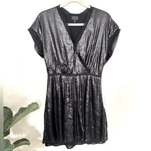 Banana Republic | Black Sequin Short Sleeve Dress | 4